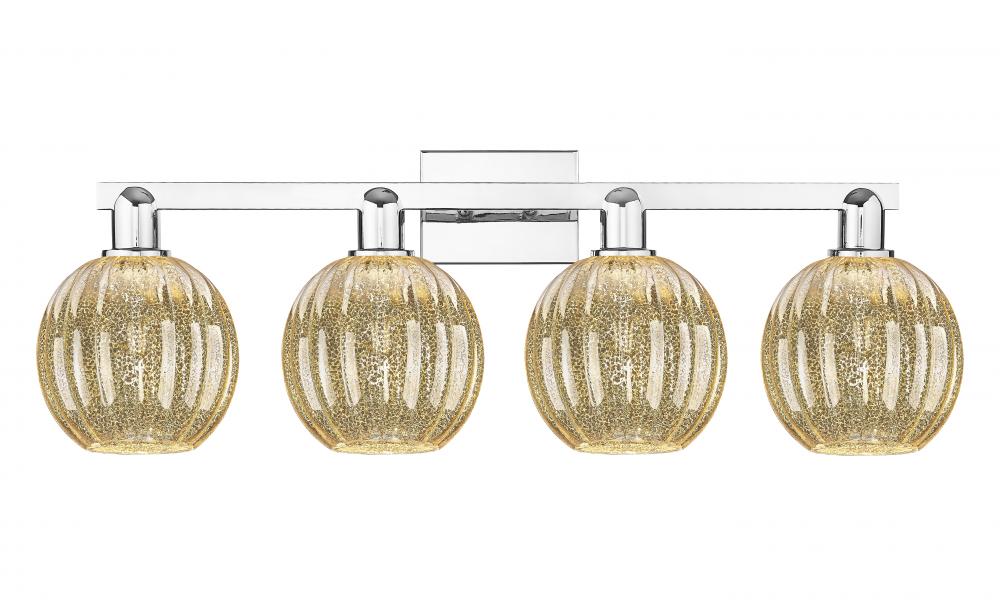 Preston Globe - 4 Light - 36 inch - Polished Chrome - Bath Vanity Light