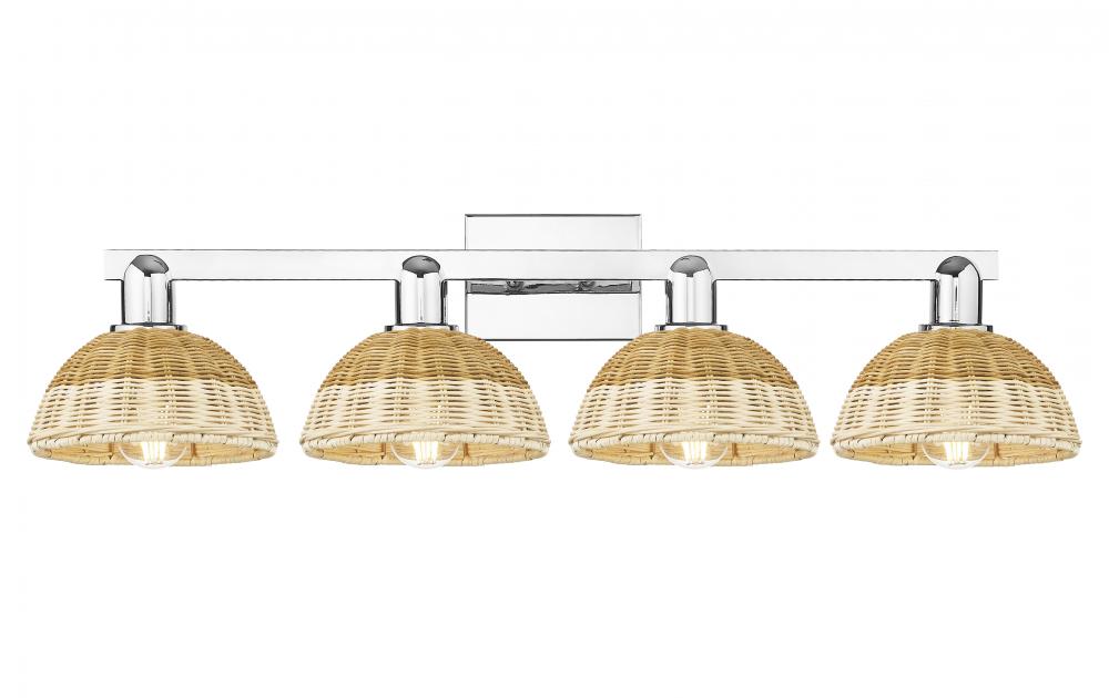 Natural Ballston Dome - 4 Light - 36 inch - Polished Chrome - Bath Vanity Light
