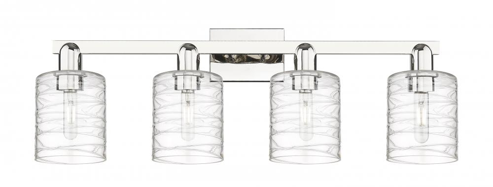Cobbleskill - 4 Light - 32 inch - Polished Nickel - Bath Vanity Light