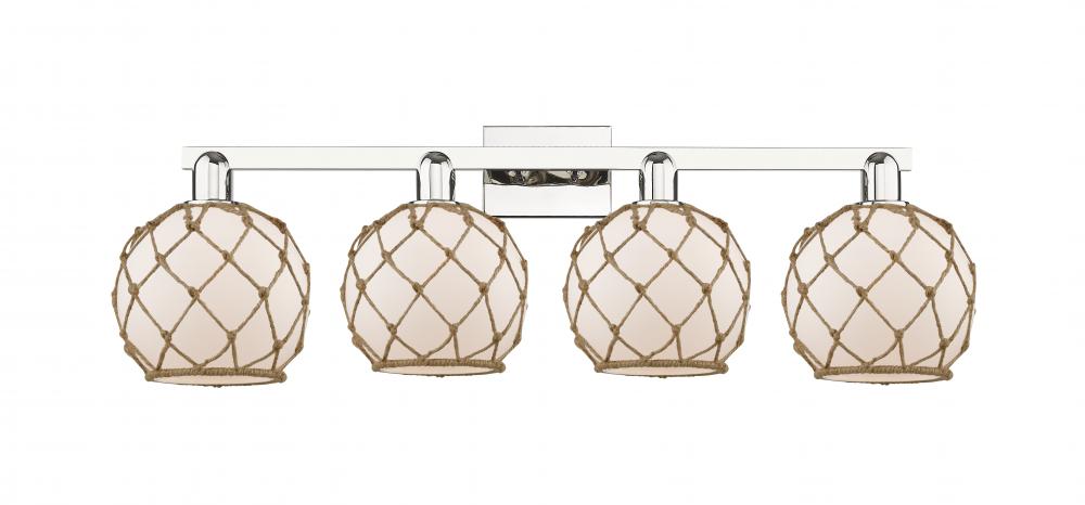 Farmhouse Rope - 4 Light - 35 inch - Polished Nickel - Bath Vanity Light