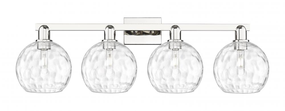 Athens Water Glass - 4 Light - 35 inch - Polished Nickel - Bath Vanity Light