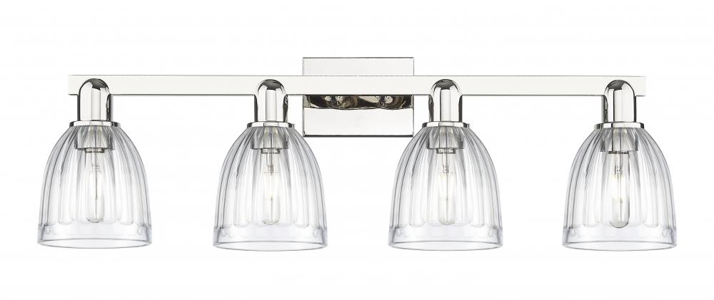 Brookfield - 4 Light - 33 inch - Polished Nickel - Bath Vanity Light