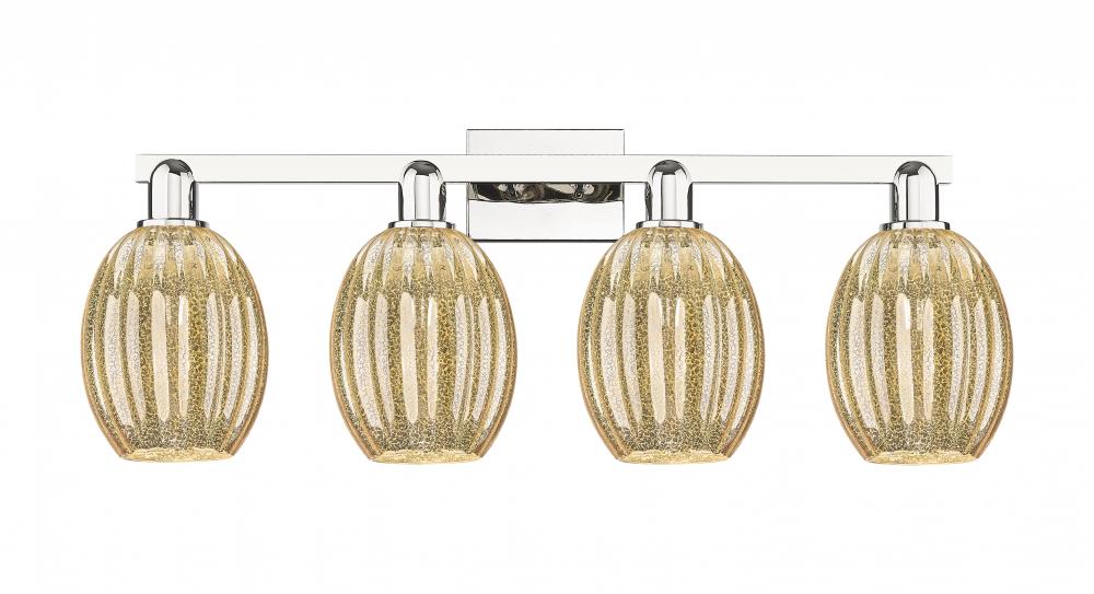 Preston Bulb - 4 Light - 36 inch - Polished Nickel - Bath Vanity Light