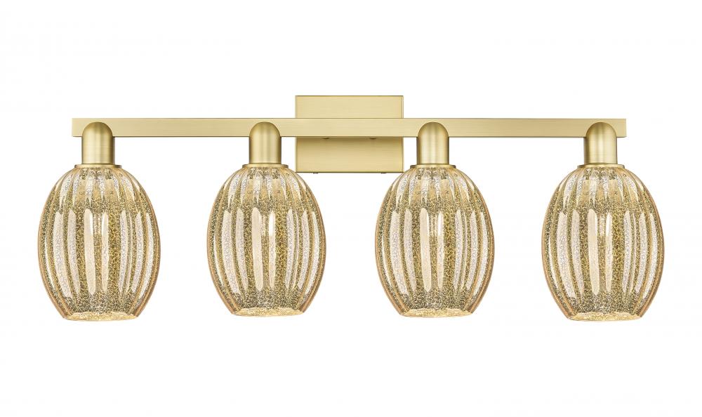Preston Bulb - 4 Light - 36 inch - Satin Gold - Bath Vanity Light