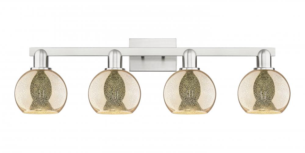 Athens - 4 Light - 33 inch - Brushed Satin Nickel - Bath Vanity Light