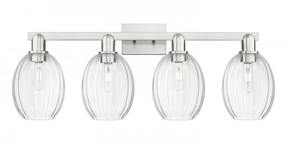 Preston Bulb - 4 Light - 36 inch - Brushed Satin Nickel - Bath Vanity Light