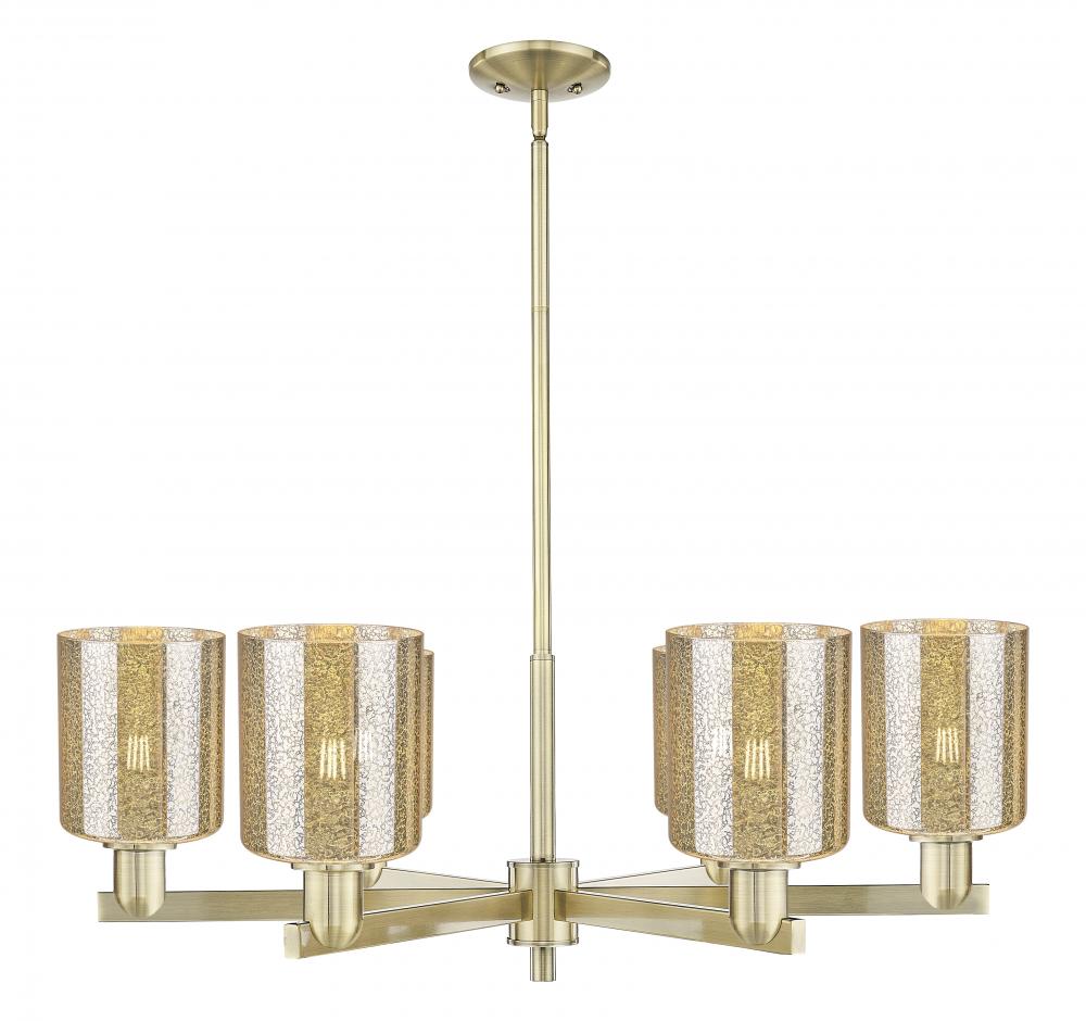 Cobbleskill - 6 Light - 35 inch - Antique Brass - Stem hung - Chandelier