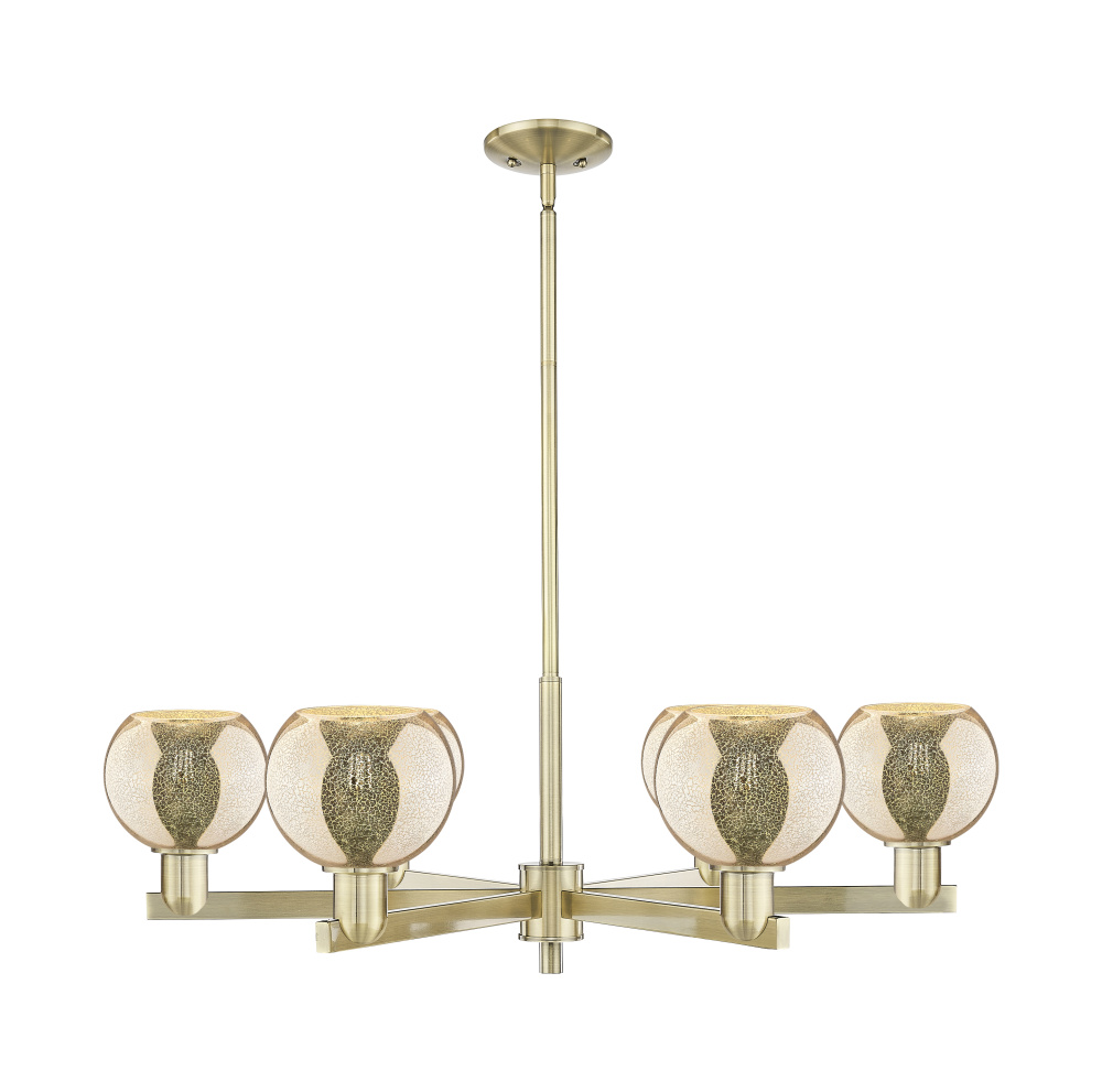 Athens - 6 Light - 36 inch - Antique Brass - Stem hung - Chandelier