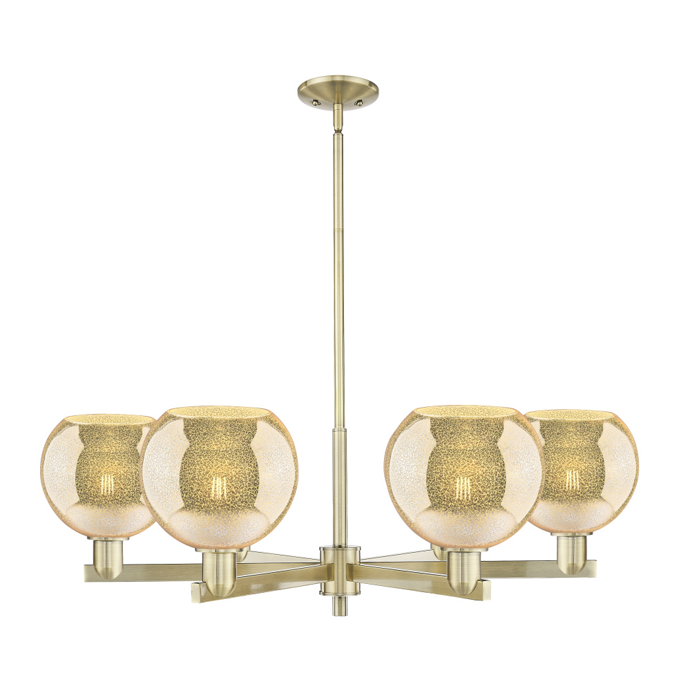 Athens - 6 Light - 38 inch - Antique Brass - Stem hung - Chandelier