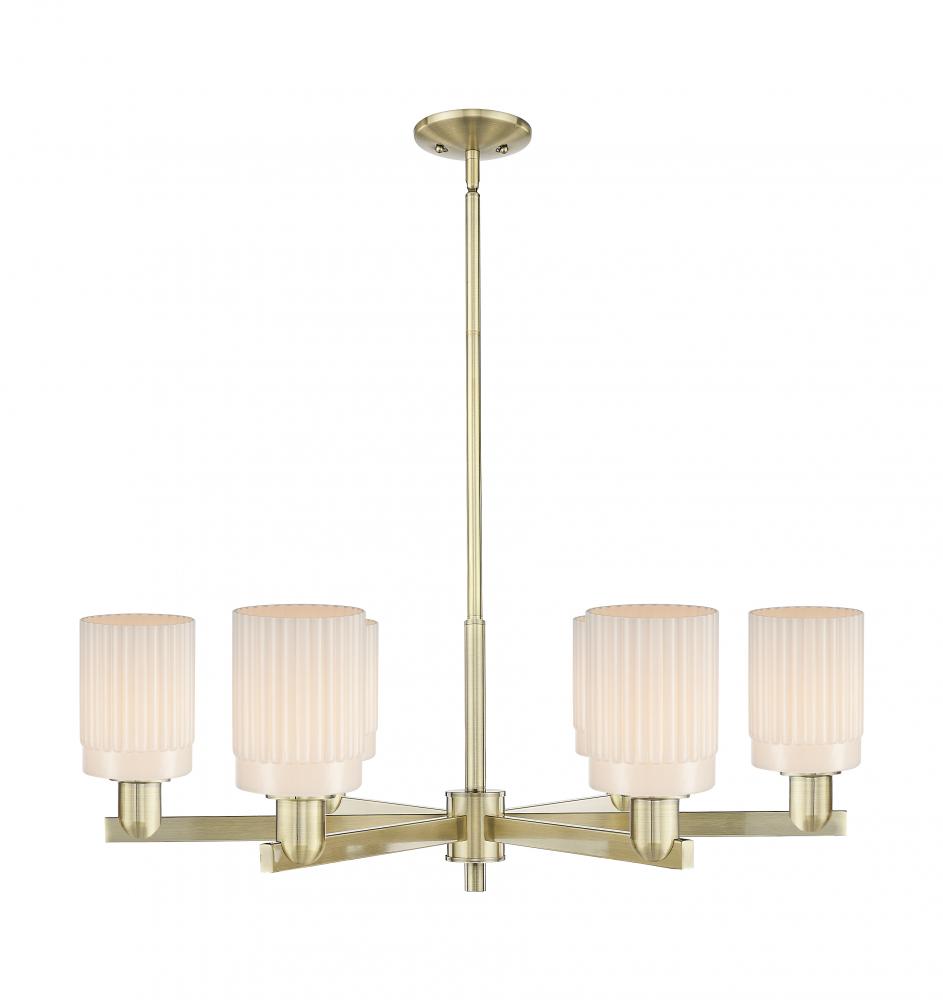 Hadley - 6 Light - 34 inch - Antique Brass - Stem hung - Chandelier