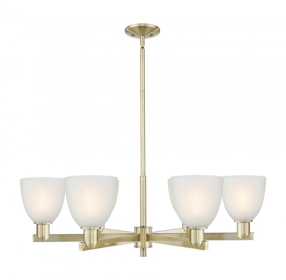 Castile - 6 Light - 36 inch - Antique Brass - Stem hung - Chandelier