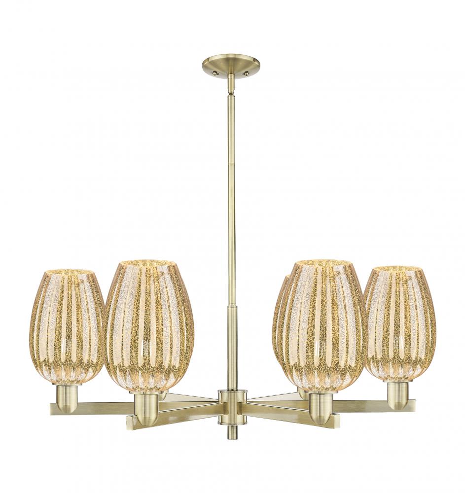 Preston Flute - 6 Light - 24 inch - Antique Brass - Chandelier