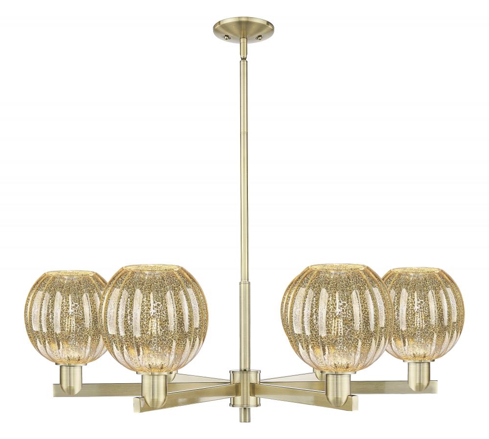 Preston Globe - 6 Light - 24 inch - Antique Brass - Chandelier