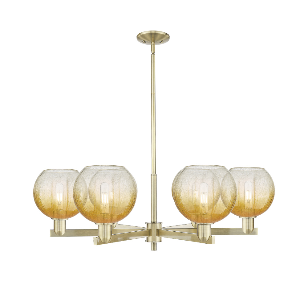 Brookhaven Globe - 6 Light - 24 inch - Antique Brass - Chandelier