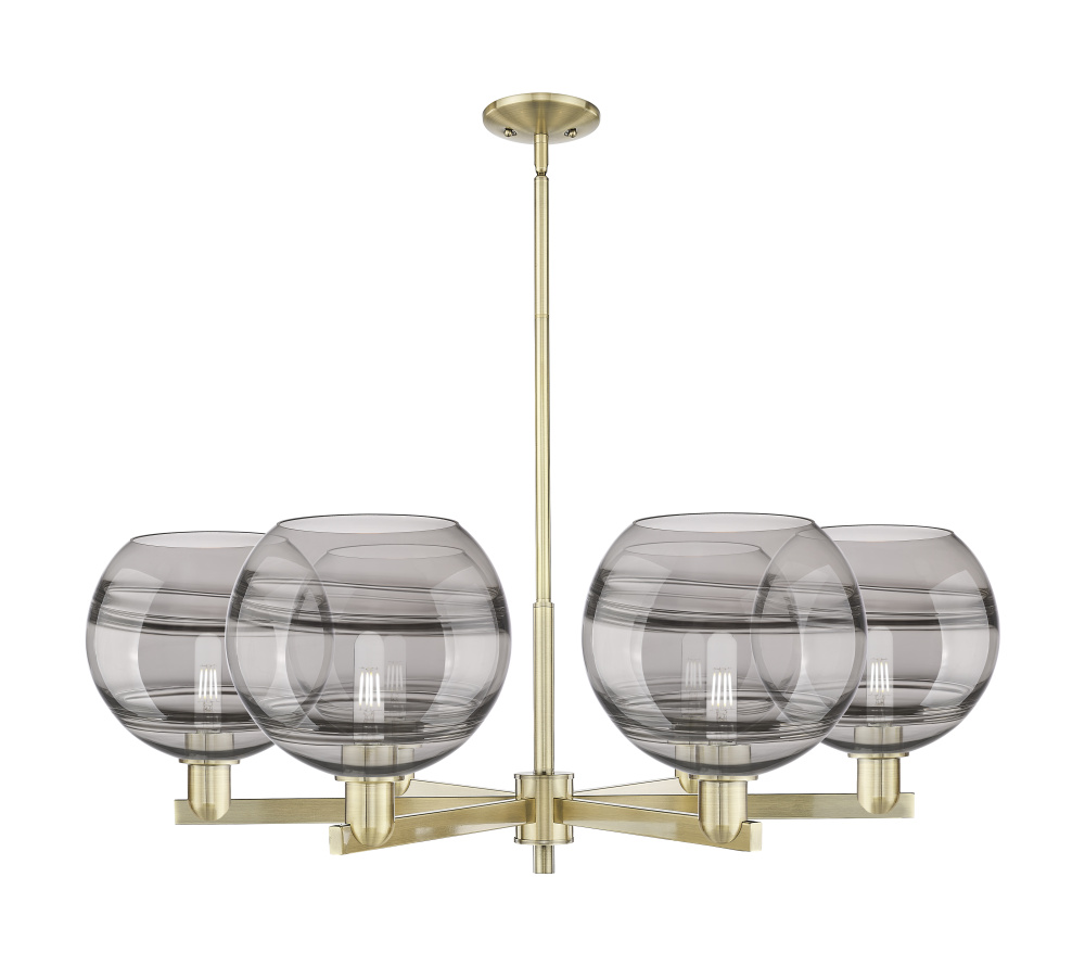 Rochester - 6 Light - 40 inch - Antique Brass - Stem hung - Chandelier