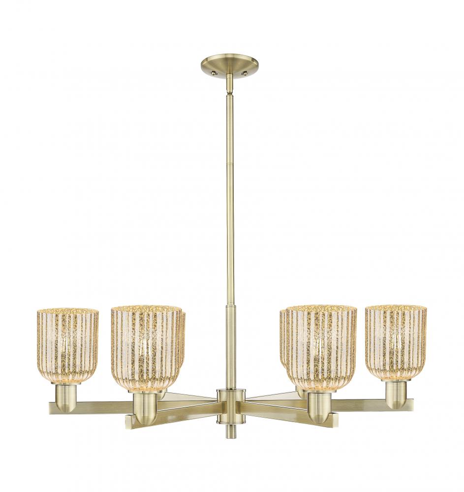 Bridal Veil - 6 Light - 24 inch - Antique Brass - Chandelier