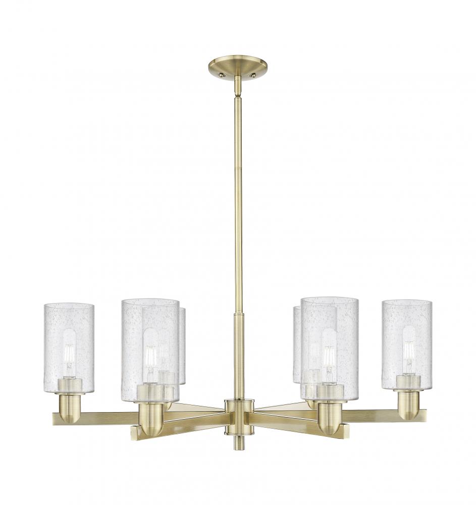 Clymer - 6 Light - 34 inch - Antique Brass - Stem hung - Chandelier