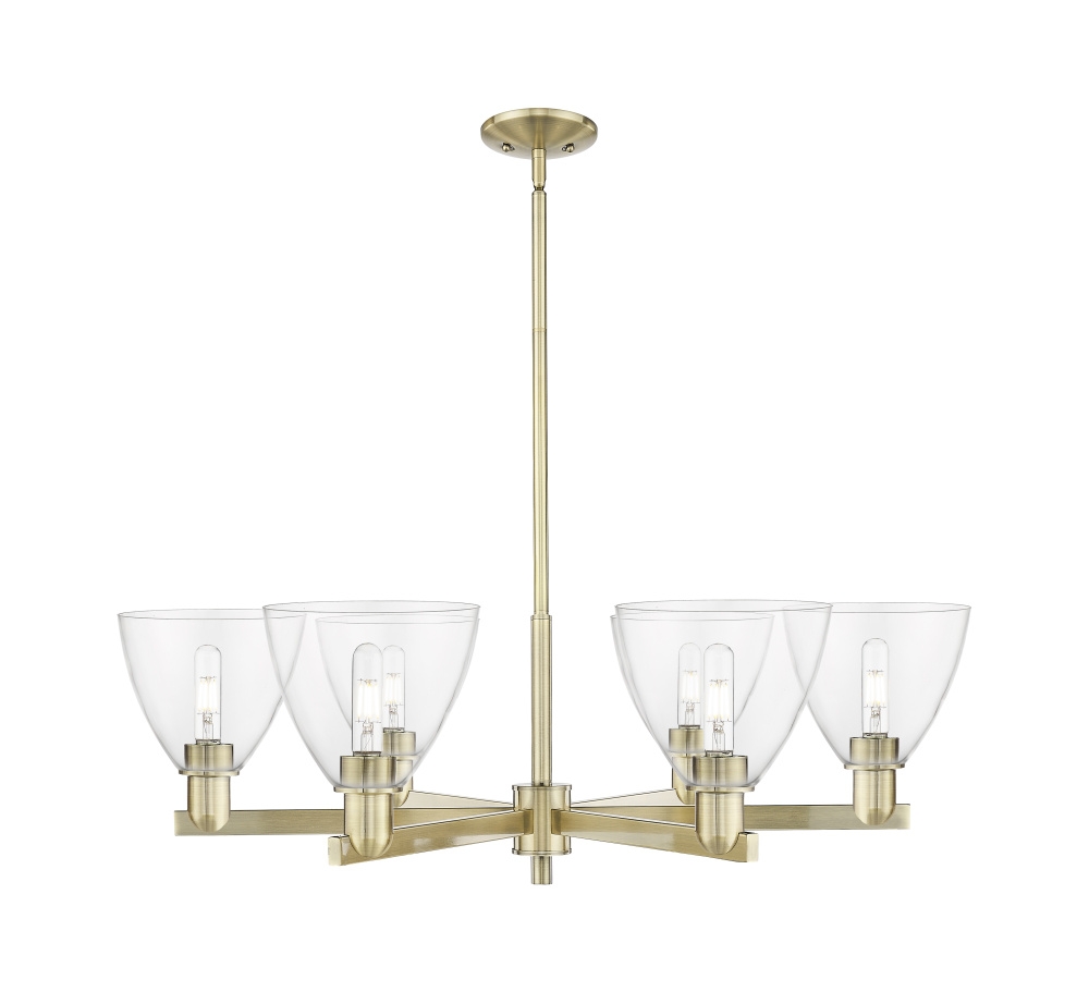 Bristol - 6 Light - 37 inch - Antique Brass - Stem hung - Chandelier
