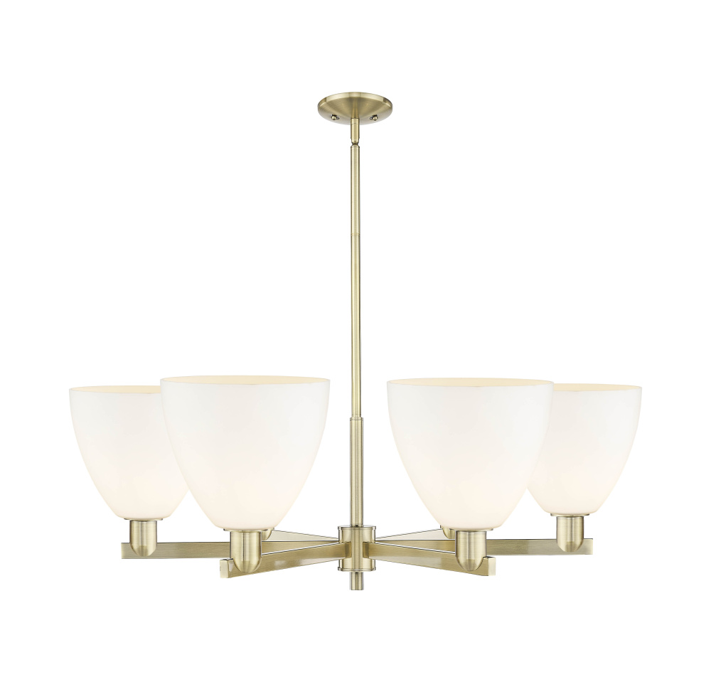 Bristol - 6 Light - 39 inch - Antique Brass - Stem hung - Chandelier