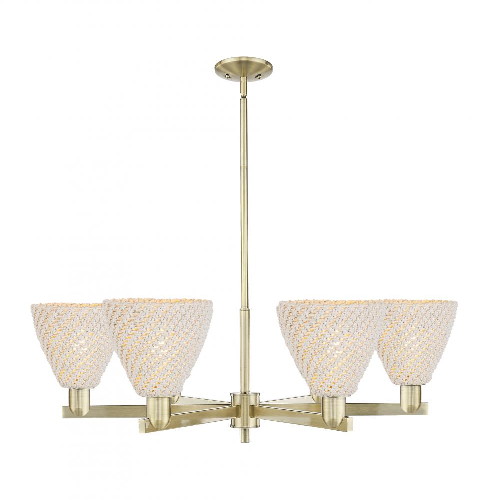 Bristol Natural - 6 Light - 24 inch - Antique Brass - Chandelier