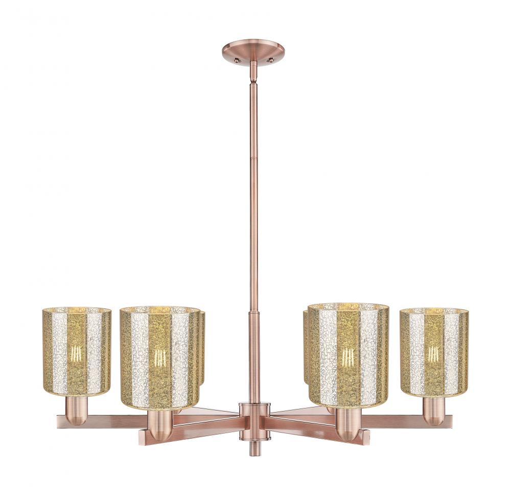 Cobbleskill - 6 Light - 35 inch - Antique Copper - Stem hung - Chandelier