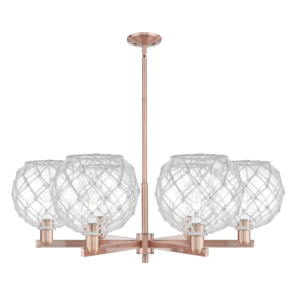 Farmhouse Rope - 6 Light - 40 inch - Antique Copper - Stem hung - Chandelier
