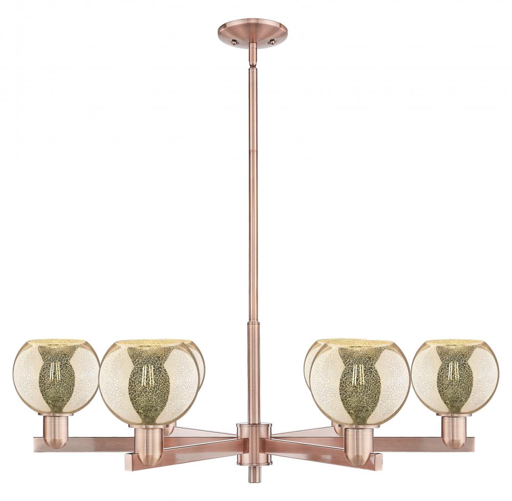 Athens - 6 Light - 36 inch - Antique Copper - Stem hung - Chandelier