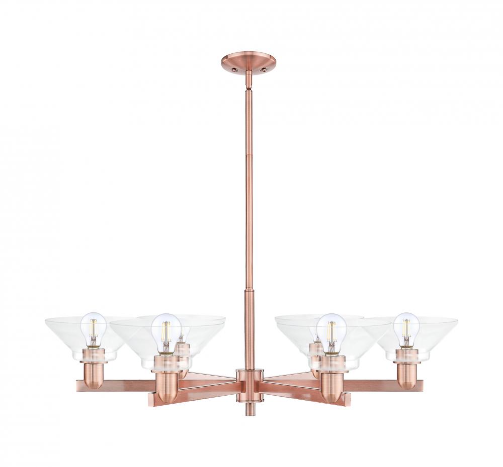 Orwell - 6 Light - 38 inch - Antique Copper - Stem hung - Chandelier