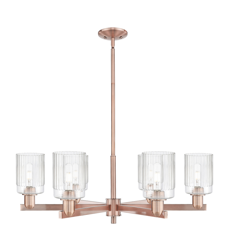 Hadley - 6 Light - 34 inch - Antique Copper - Stem hung - Chandelier