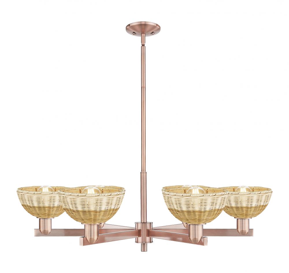 Natural Ballston Dome - 6 Light - 24 inch - Antique Copper - Chandelier