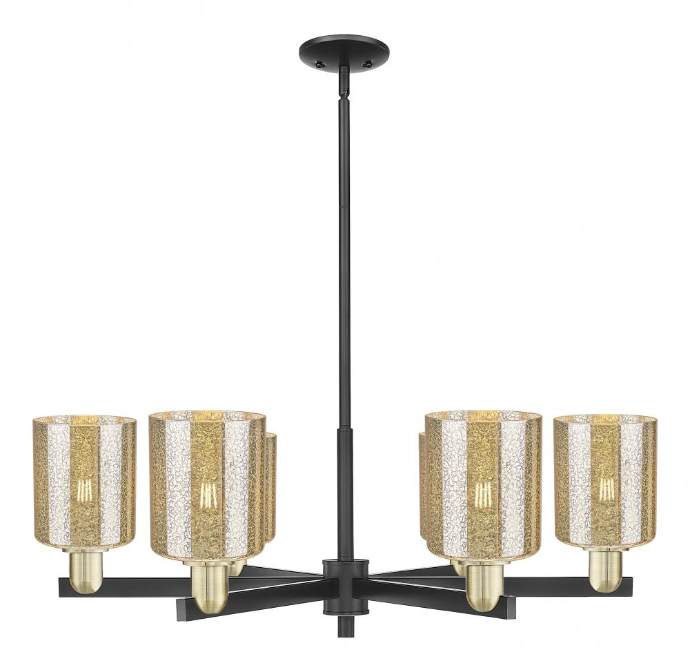 Cobbleskill - 6 Light - 35 inch - Black Antique Brass - Stem hung - Chandelier