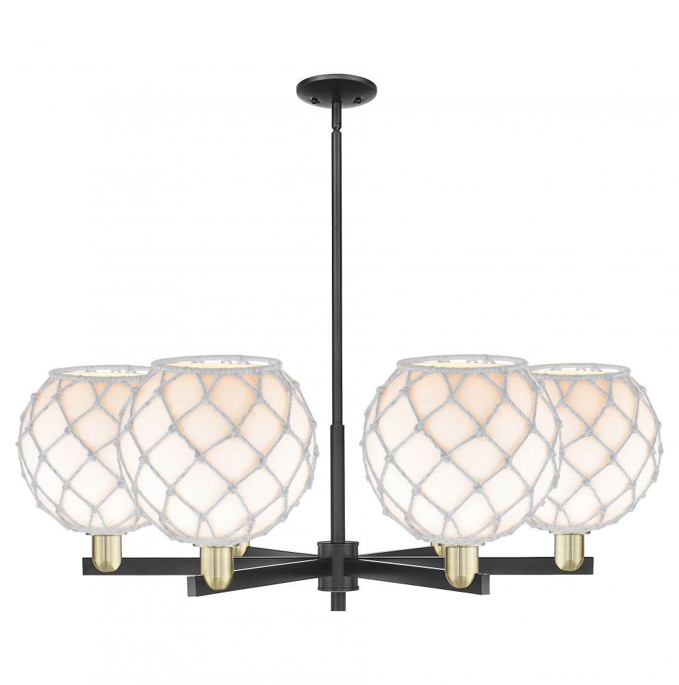 Farmhouse Rope - 6 Light - 40 inch - Black Antique Brass - Stem hung - Chandelier