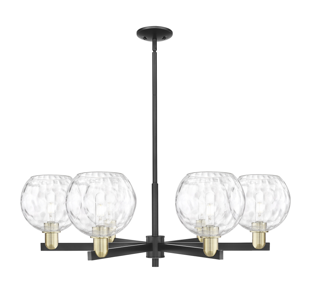 Athens Water Glass - 6 Light - 38 inch - Black Antique Brass - Stem hung - Chandelier
