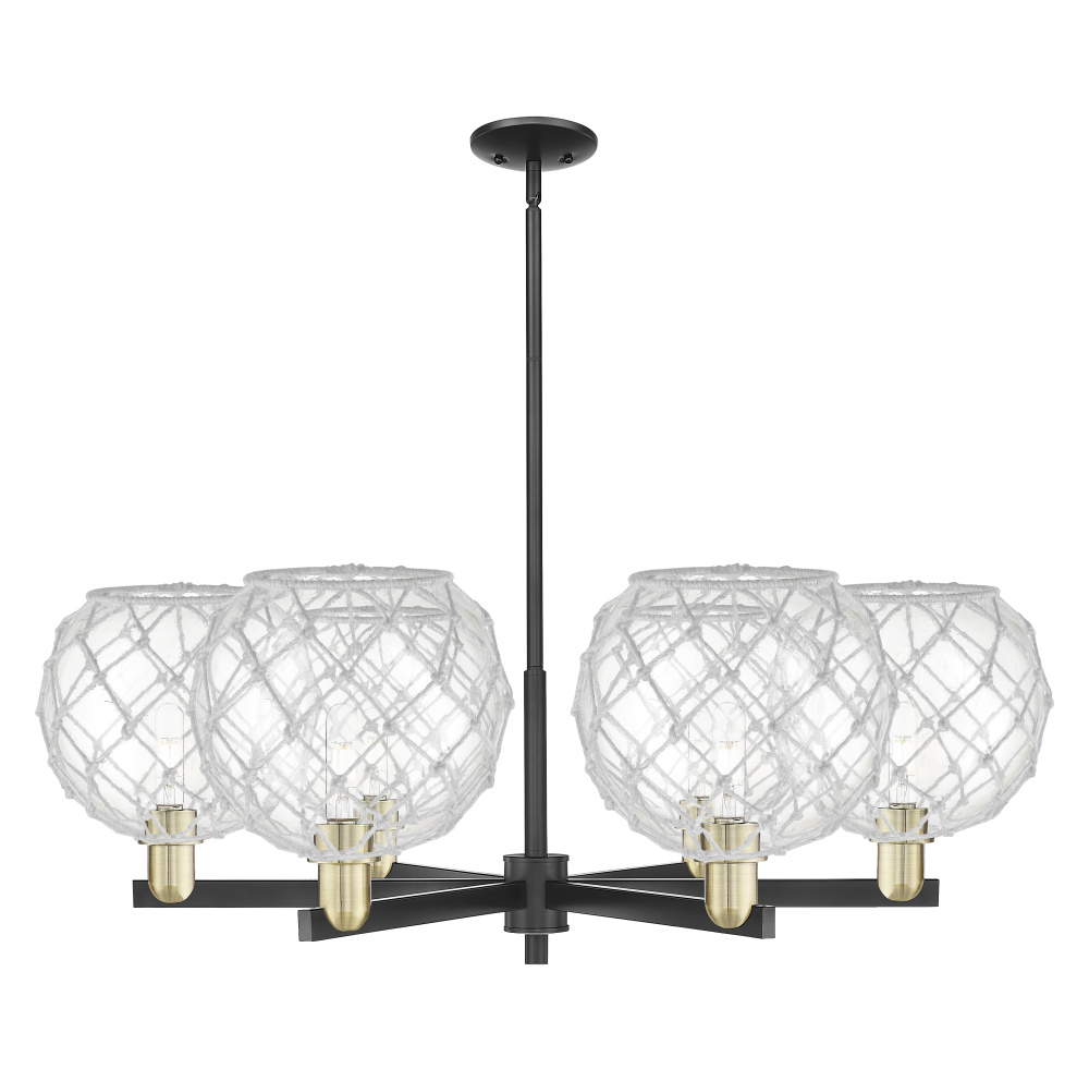 Farmhouse Rope - 6 Light - 40 inch - Black Antique Brass - Stem hung - Chandelier