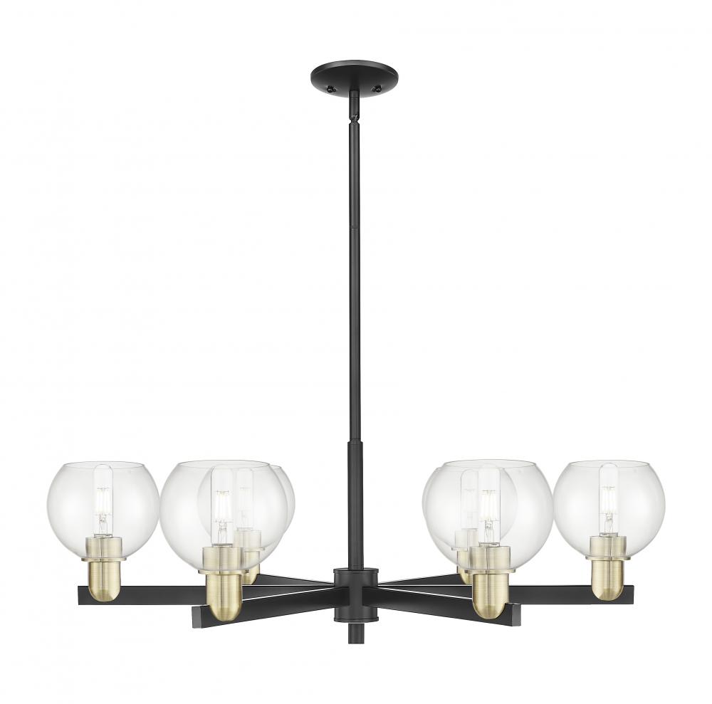 Athens - 6 Light - 36 inch - Black Antique Brass - Stem hung - Chandelier