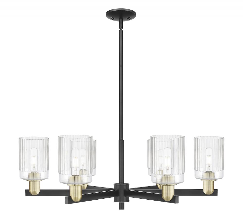 Hadley - 6 Light - 34 inch - Black Antique Brass - Stem hung - Chandelier