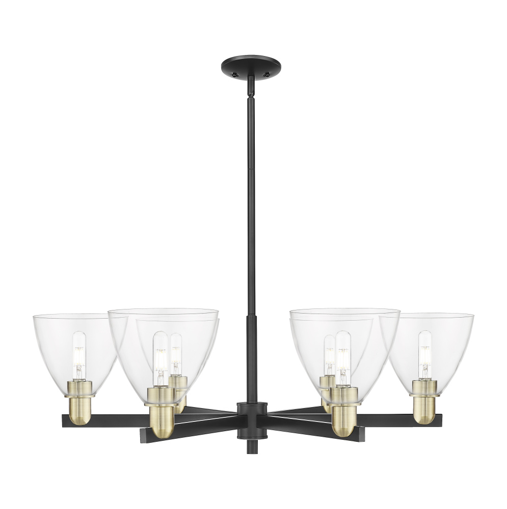 Bristol - 6 Light - 37 inch - Black Antique Brass - Stem hung - Chandelier