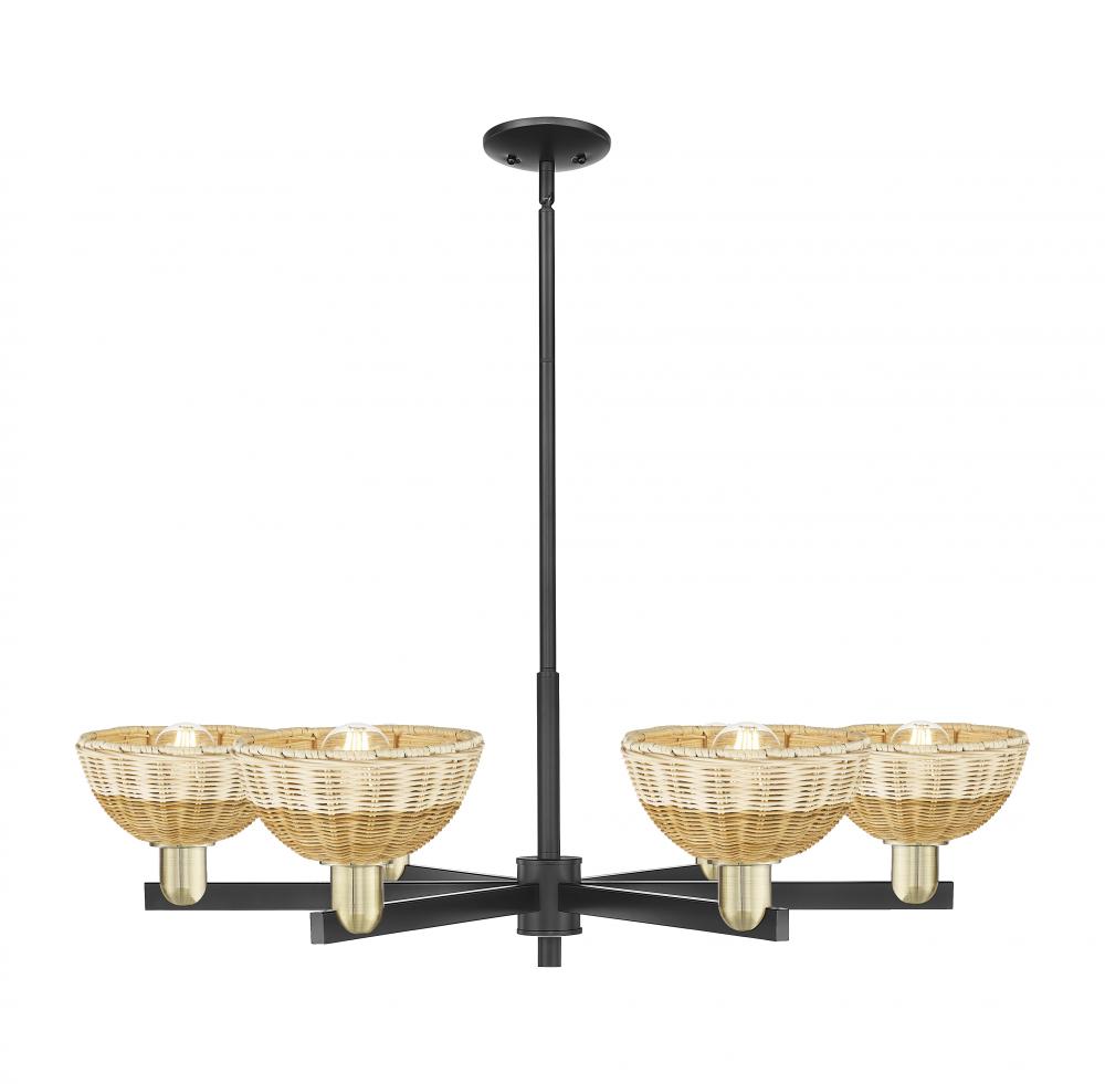 Natural Ballston Dome - 6 Light - 24 inch - Black Antique Brass - Chandelier