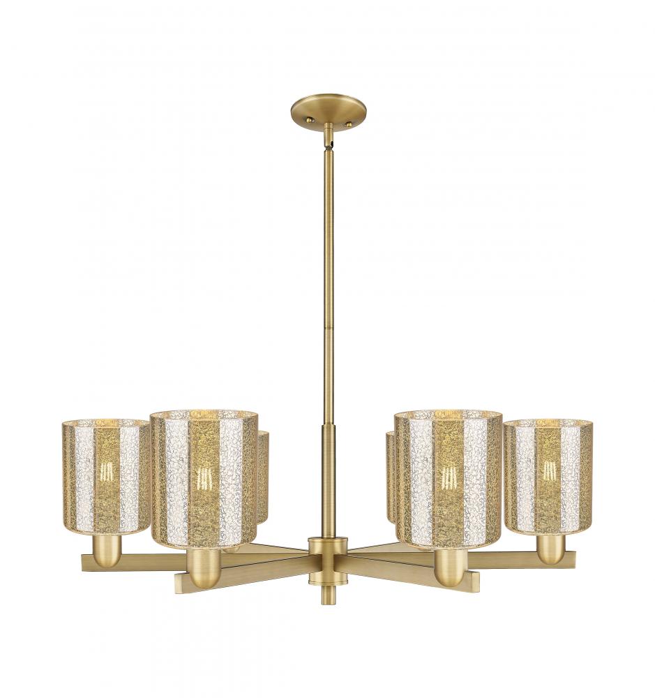 Cobbleskill - 6 Light - 35 inch - Brushed Brass - Stem hung - Chandelier