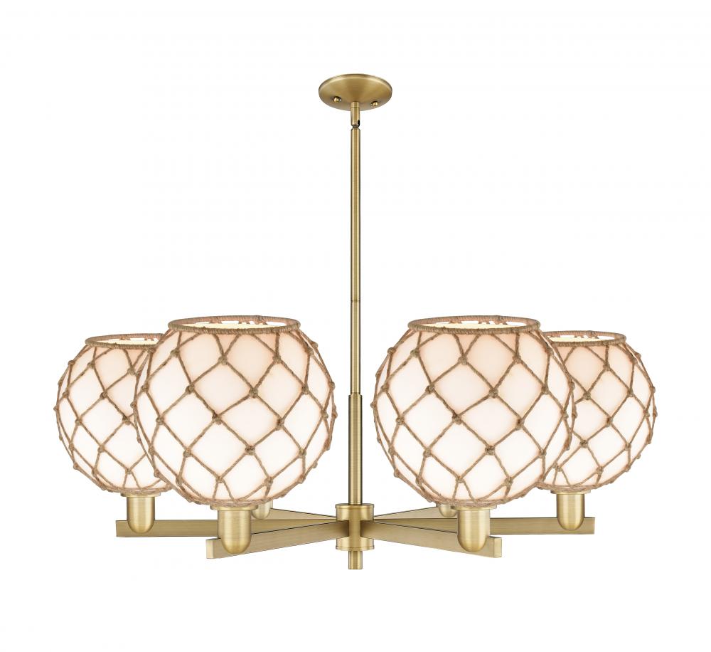 Farmhouse Rope - 6 Light - 40 inch - Brushed Brass - Stem hung - Chandelier