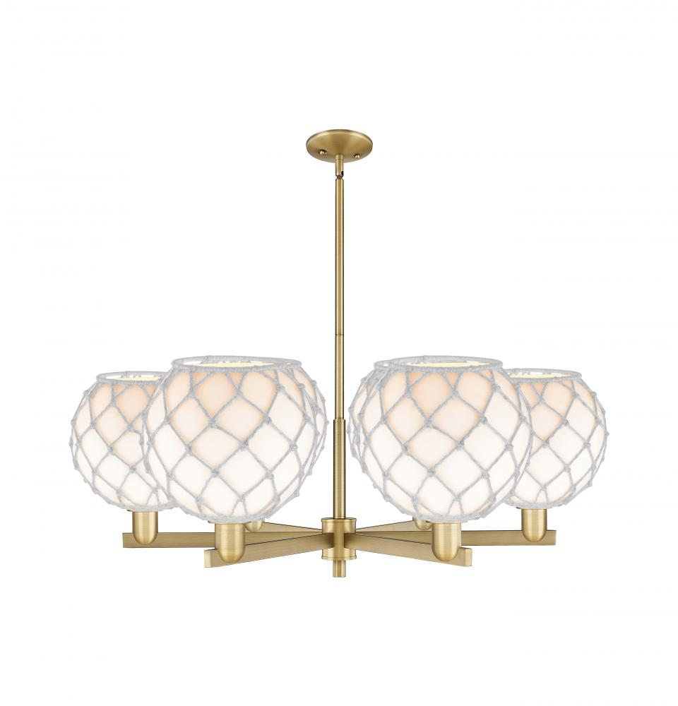 Farmhouse Rope - 6 Light - 40 inch - Brushed Brass - Stem hung - Chandelier