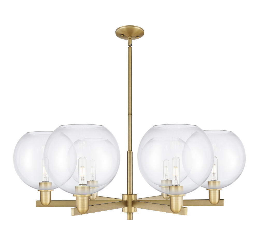 Athens - 6 Light - 40 inch - Brushed Brass - Stem hung - Chandelier