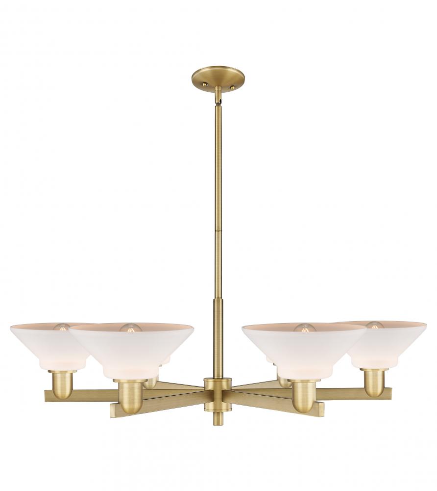 Orwell - 6 Light - 38 inch - Brushed Brass - Stem hung - Chandelier