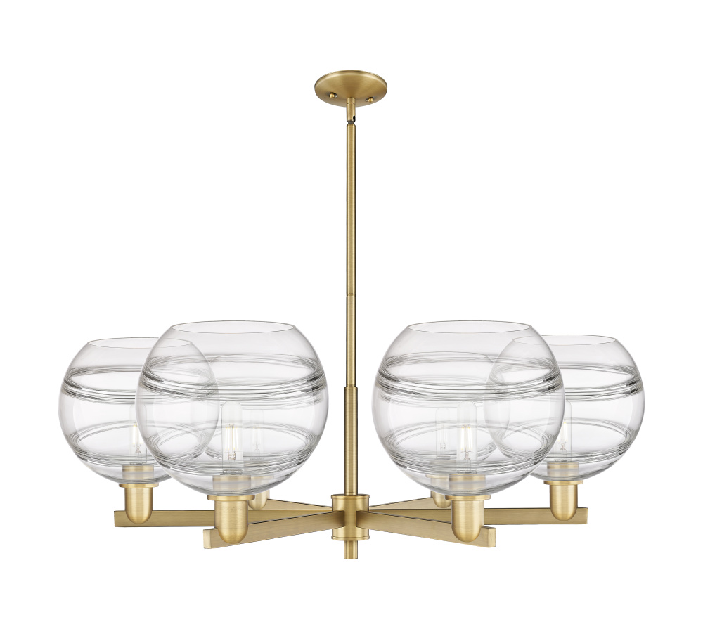 Rochester - 6 Light - 40 inch - Brushed Brass - Stem hung - Chandelier