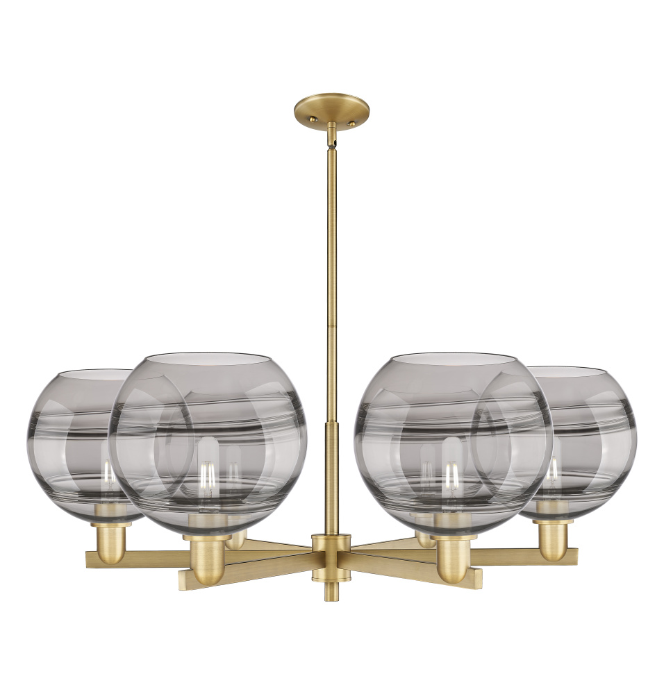 Rochester - 6 Light - 40 inch - Brushed Brass - Stem hung - Chandelier