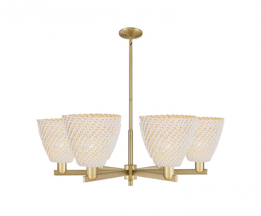 Bristol Natural - 6 Light - 39 inch - Brushed Brass - Stem hung - Chandelier