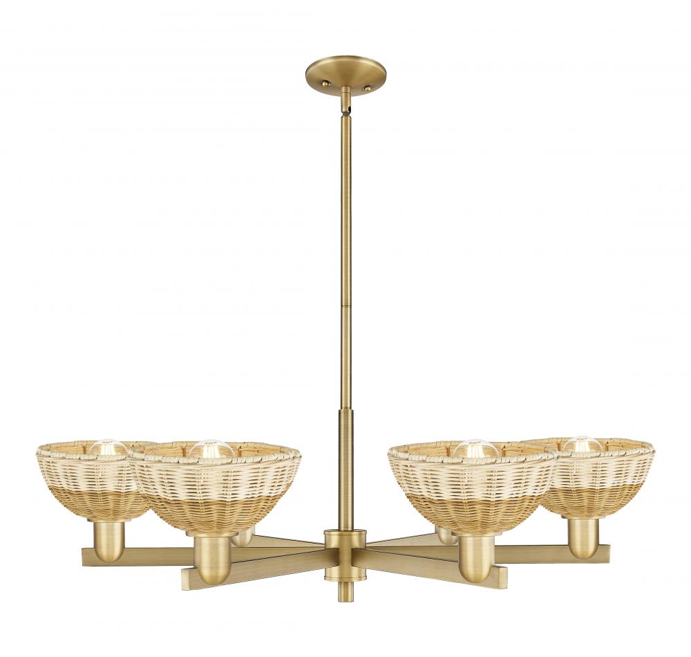 Natural Ballston Dome - 6 Light - 24 inch - Brushed Brass - Chandelier