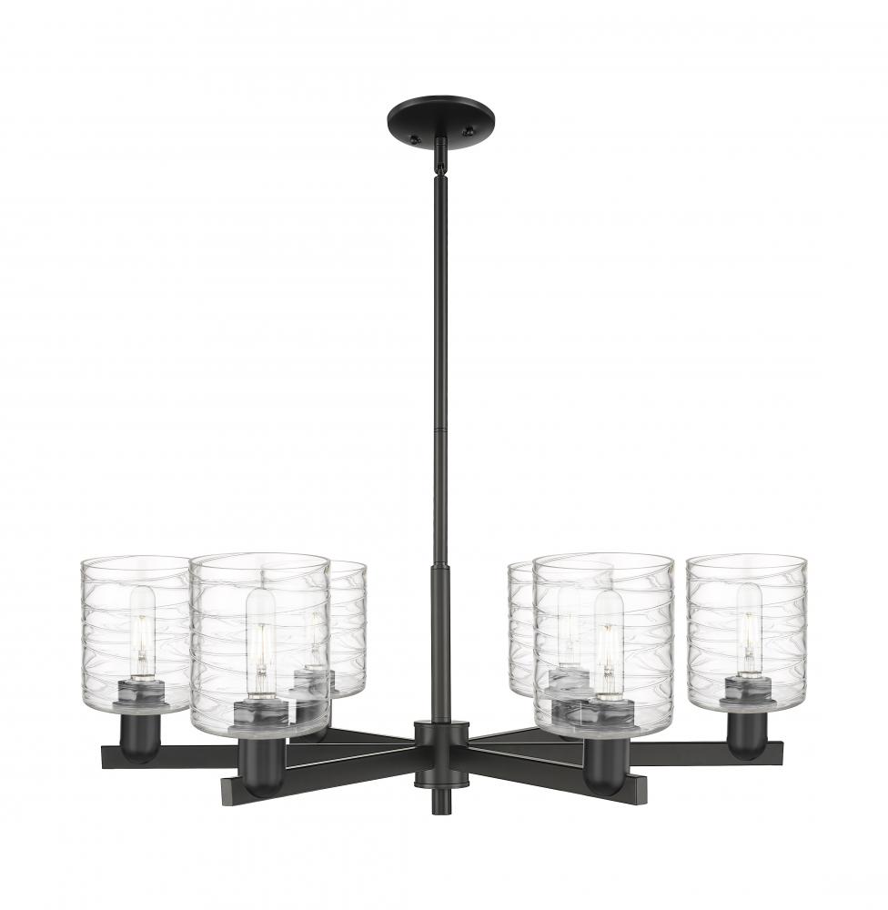 Cobbleskill - 6 Light - 35 inch - Matte Black - Stem hung - Chandelier