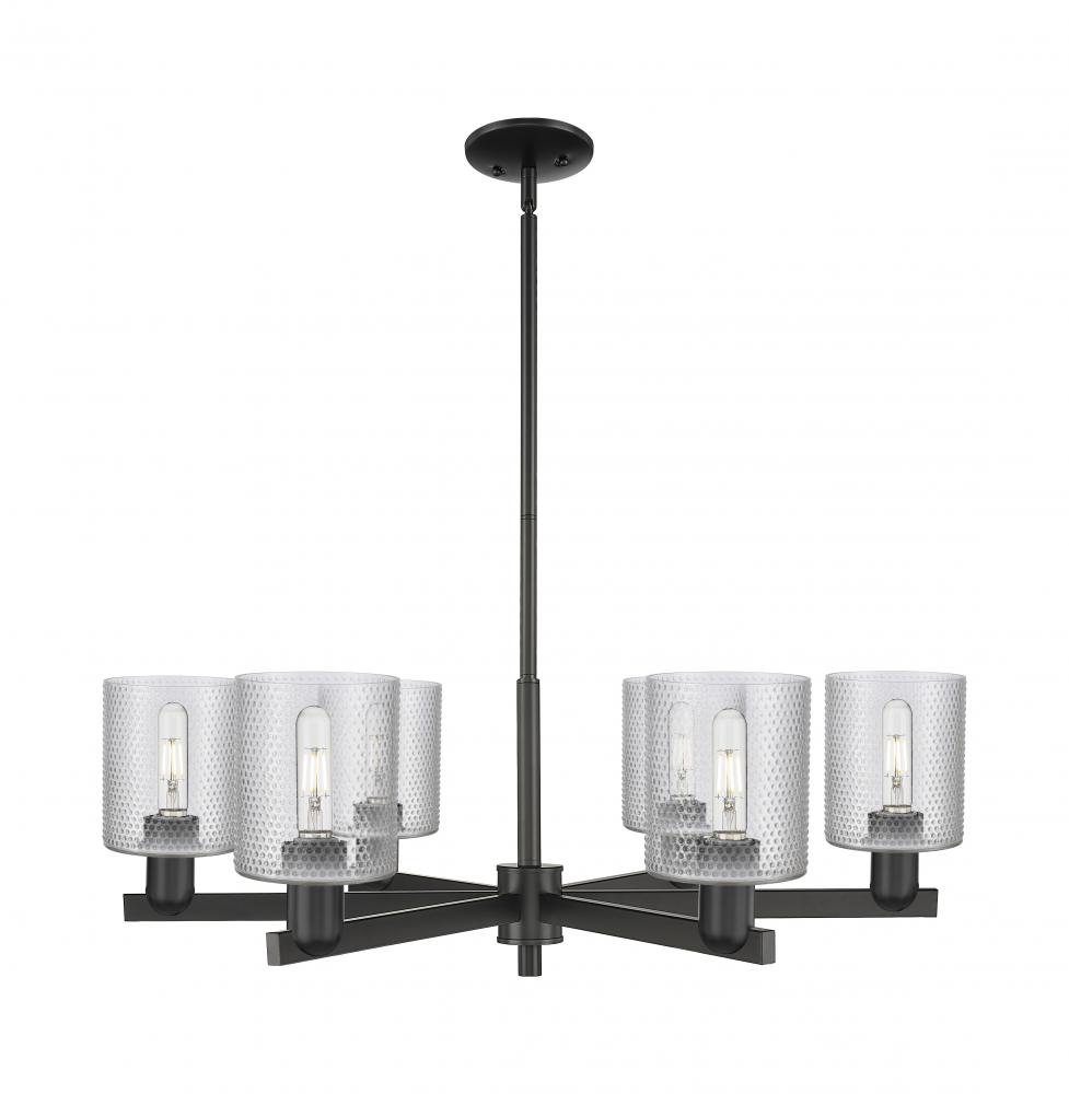 Cobbleskill - 6 Light - 35 inch - Matte Black - Stem hung - Chandelier
