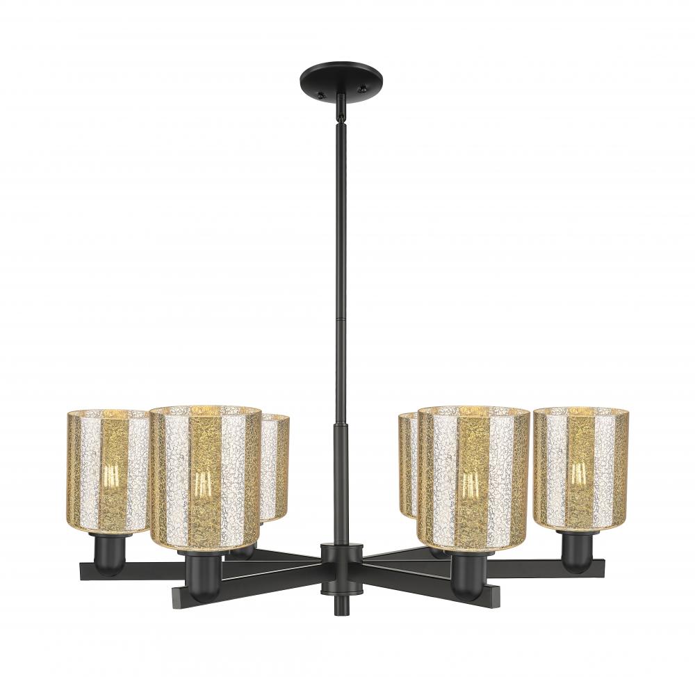 Cobbleskill - 6 Light - 35 inch - Matte Black - Stem hung - Chandelier